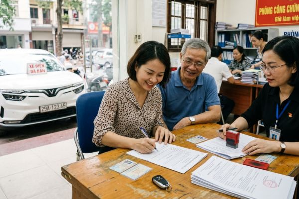 Công chứng mua bán xe điện cũ